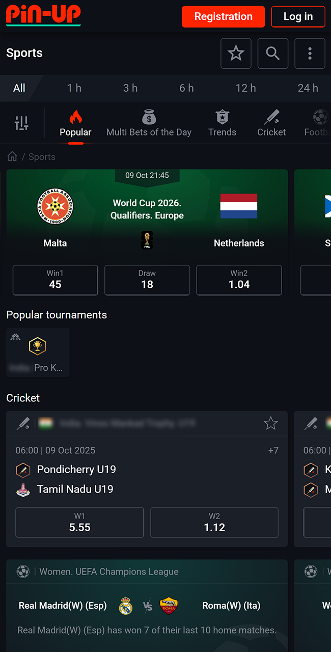 Place your sports bets on the official Pin Up sportsbook platform.