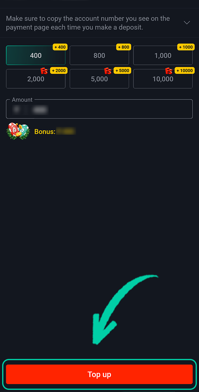 Confirm your deposit to fund your Pin Up casino account securely.