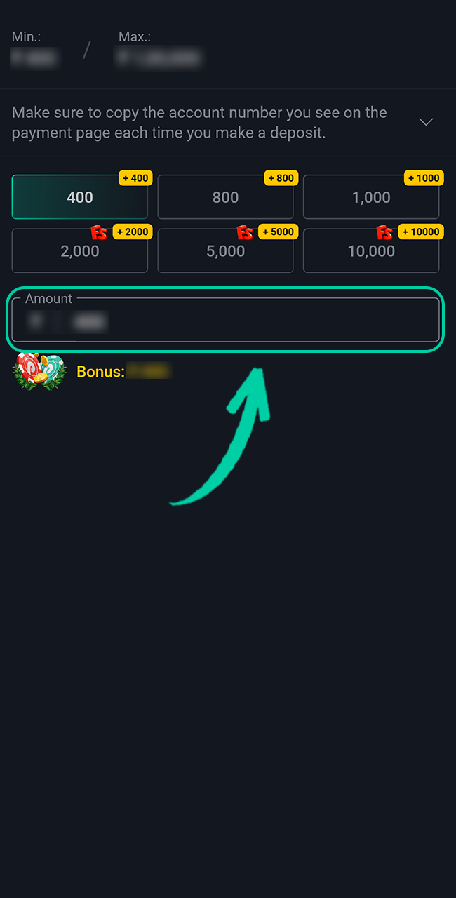 Enter the deposit amount and provide your details on Pin Up.