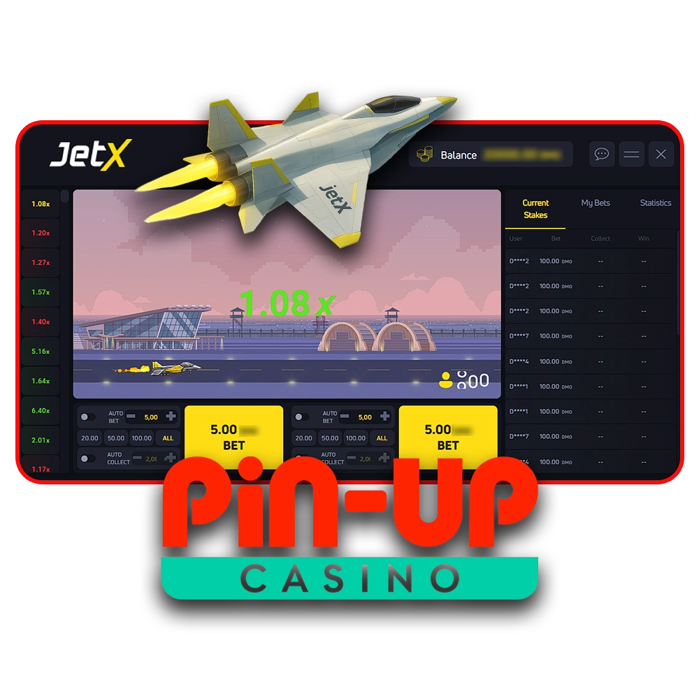 Fly your JetX plane and multiply bets at Pin Up casino.