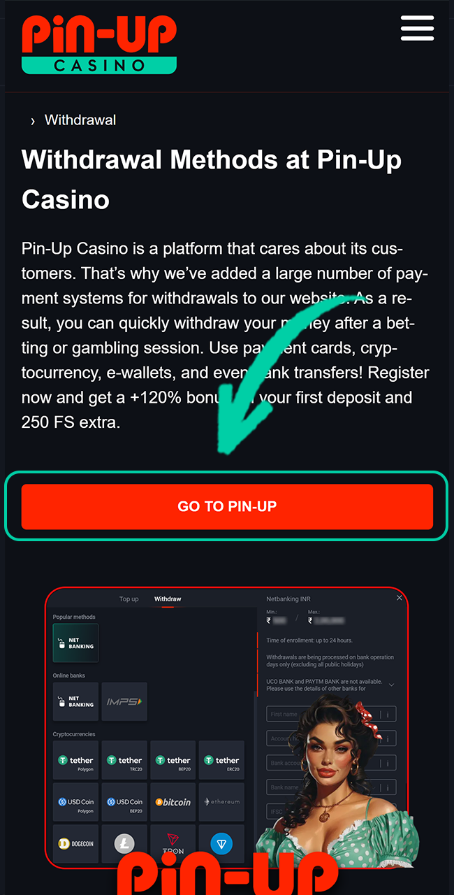 Log in to your official Pin Up account to access your funds.