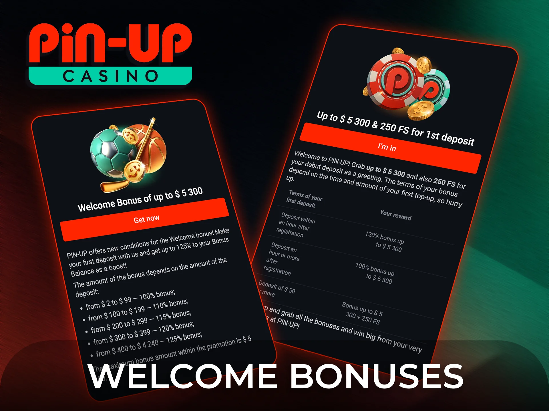 Claim exclusive welcome bonuses for app users after Pin-Up installation.