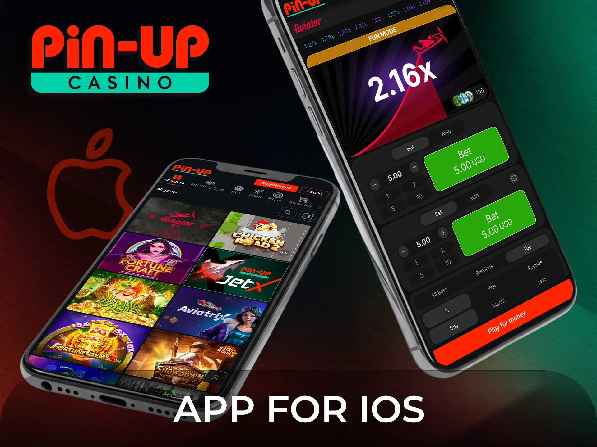 Download Pin-Up app for iOS and launch Aviator mobile.