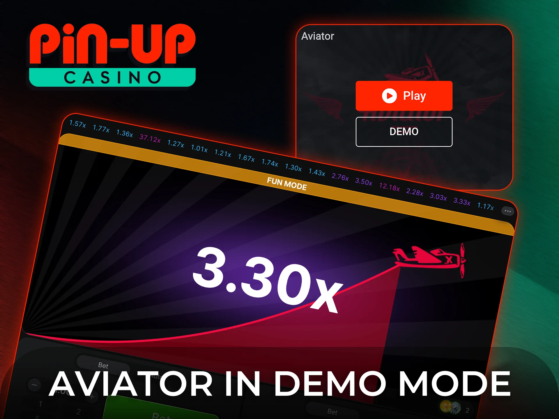 Try the Aviator demo mode to practice at Pin-Up Casino.