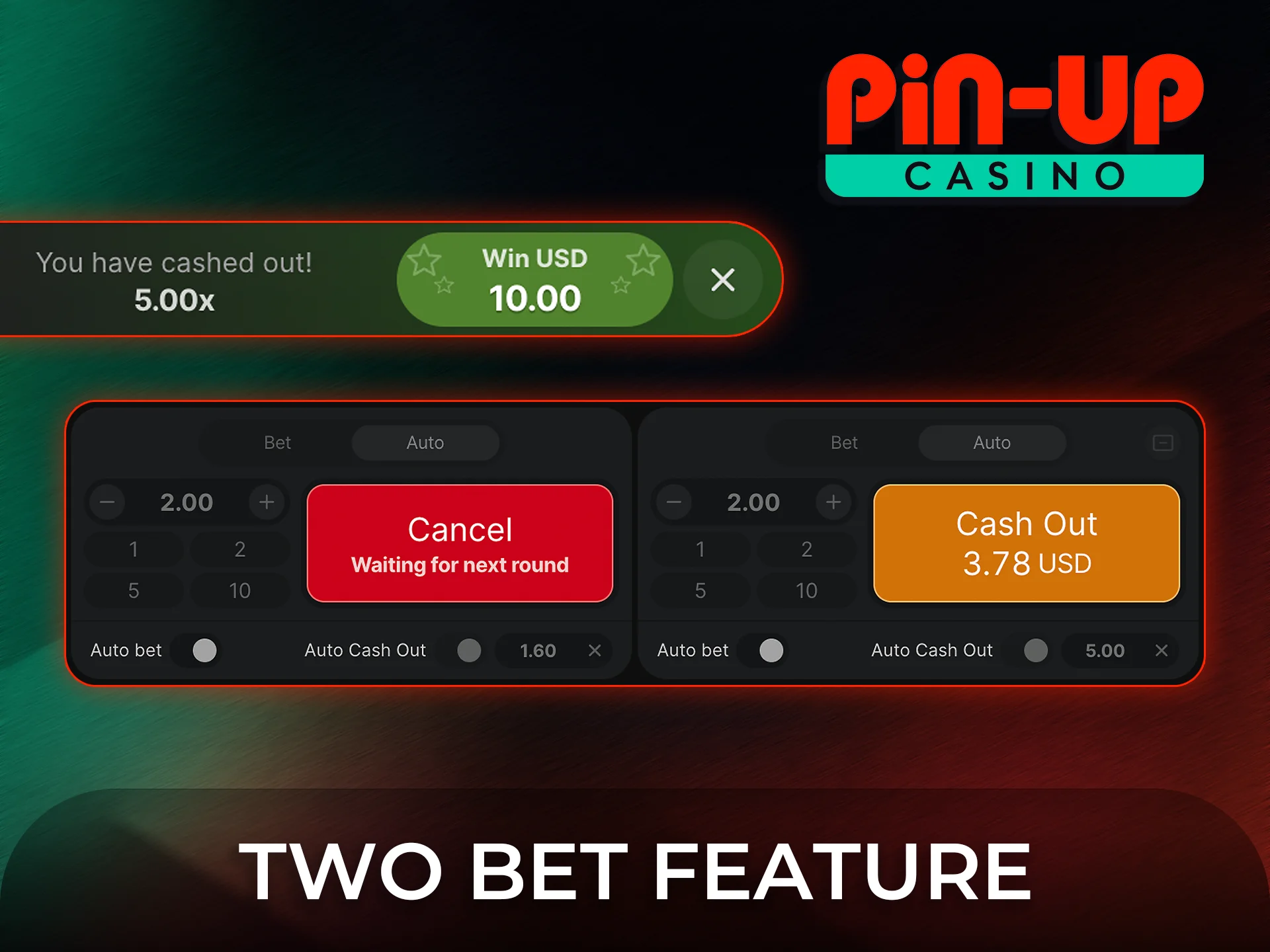 Utilize the unique two bet feature in Aviator at Pin-Up.
