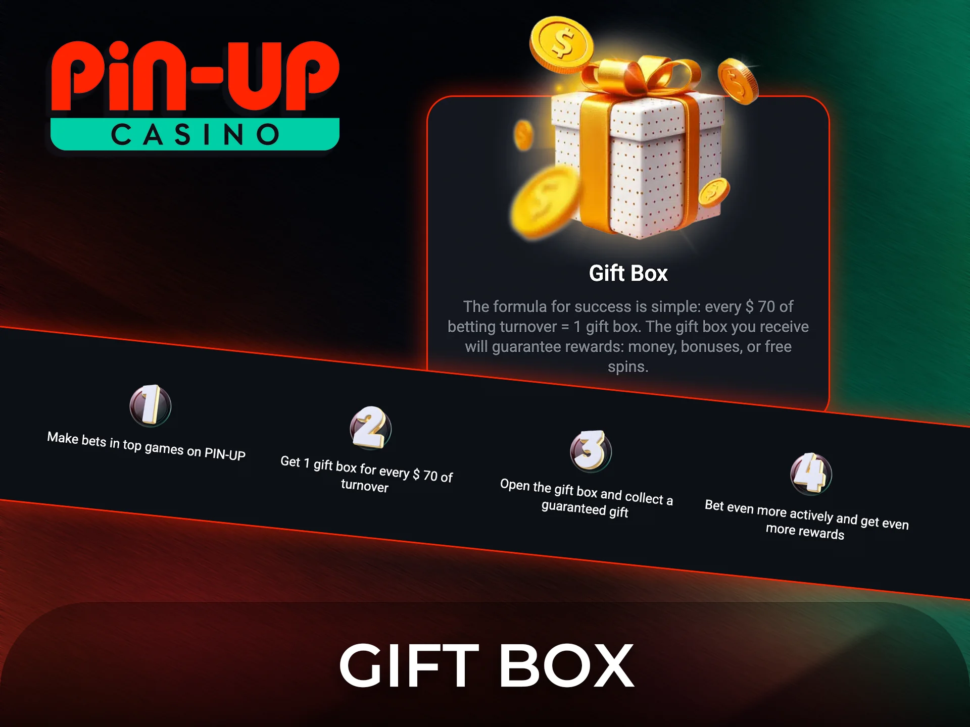 Open your Pin-Up gift box and win unique prizes today.