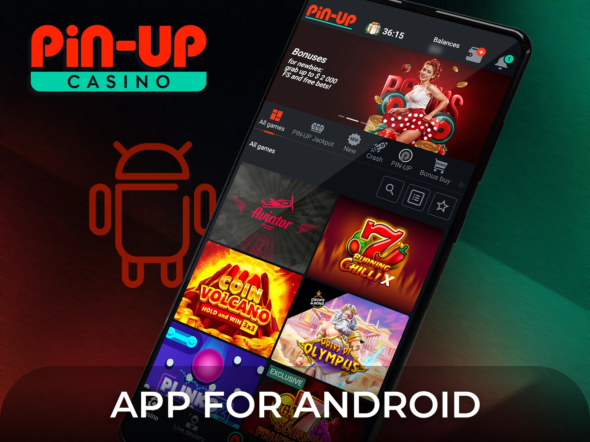 Download the Android app to bet with Pin-Up anywhere.