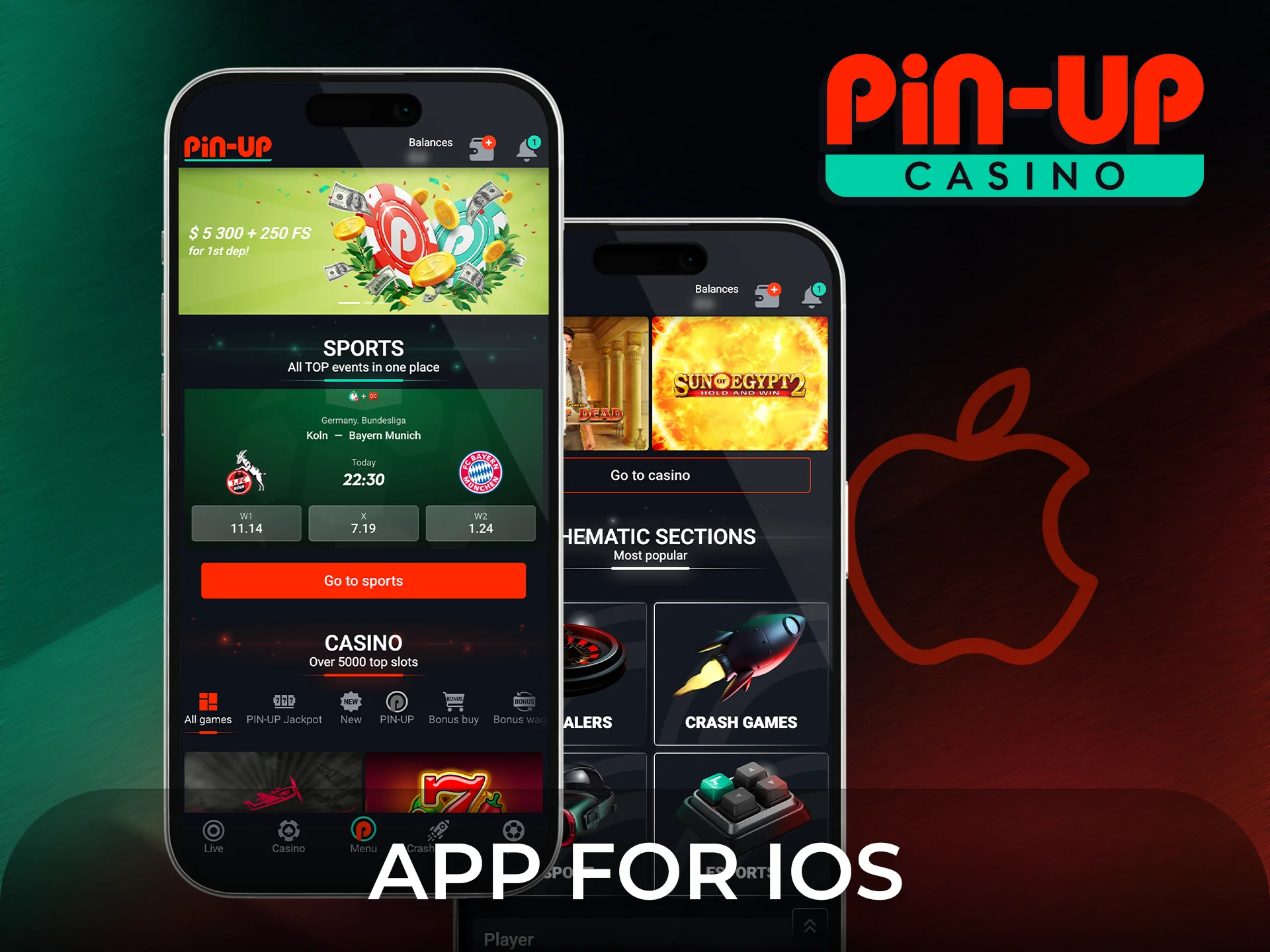Install the Pin-Up iOS version and play your favorite games.
