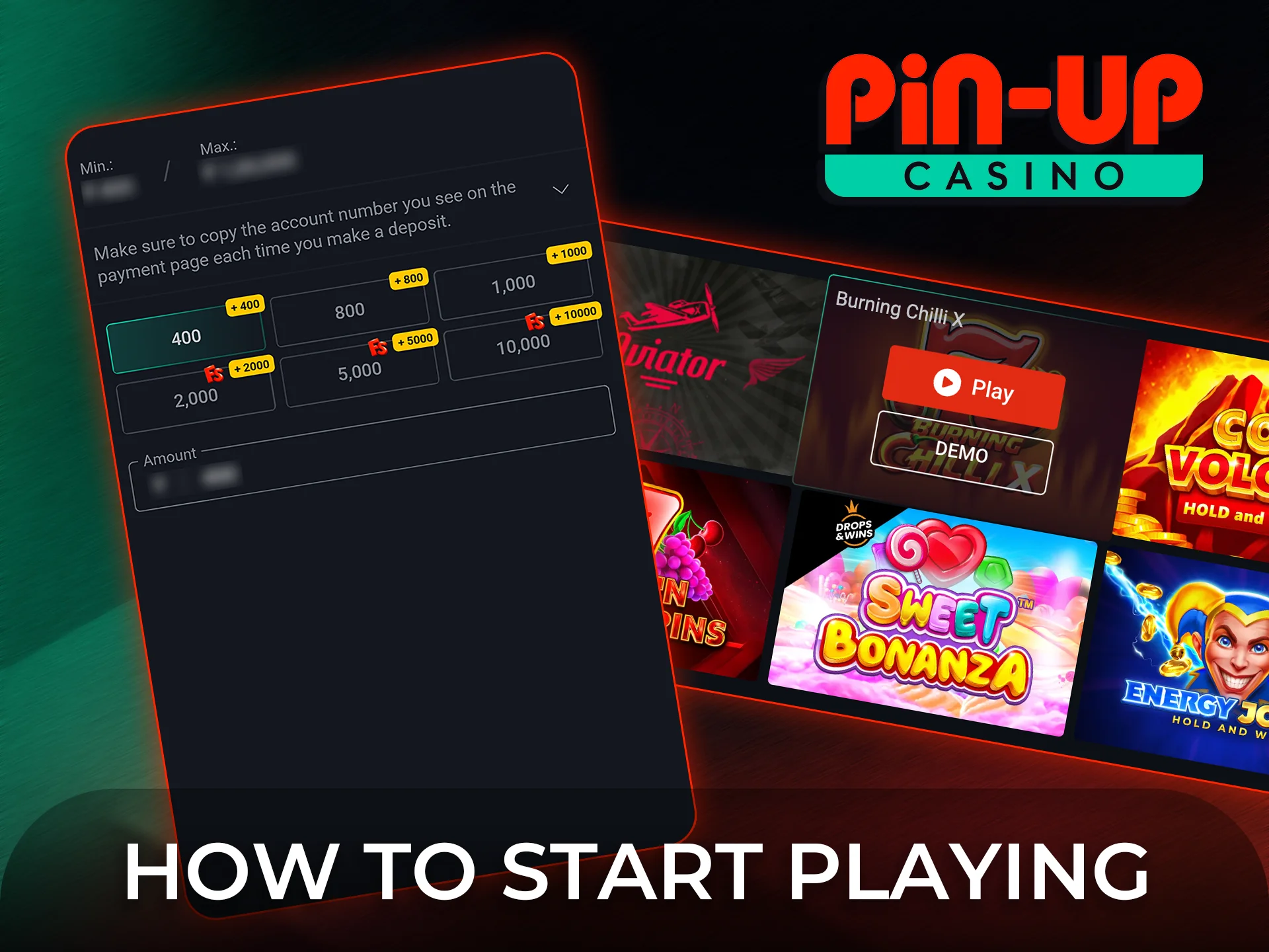 Follow the easy guide to start playing at Pin-Up.
