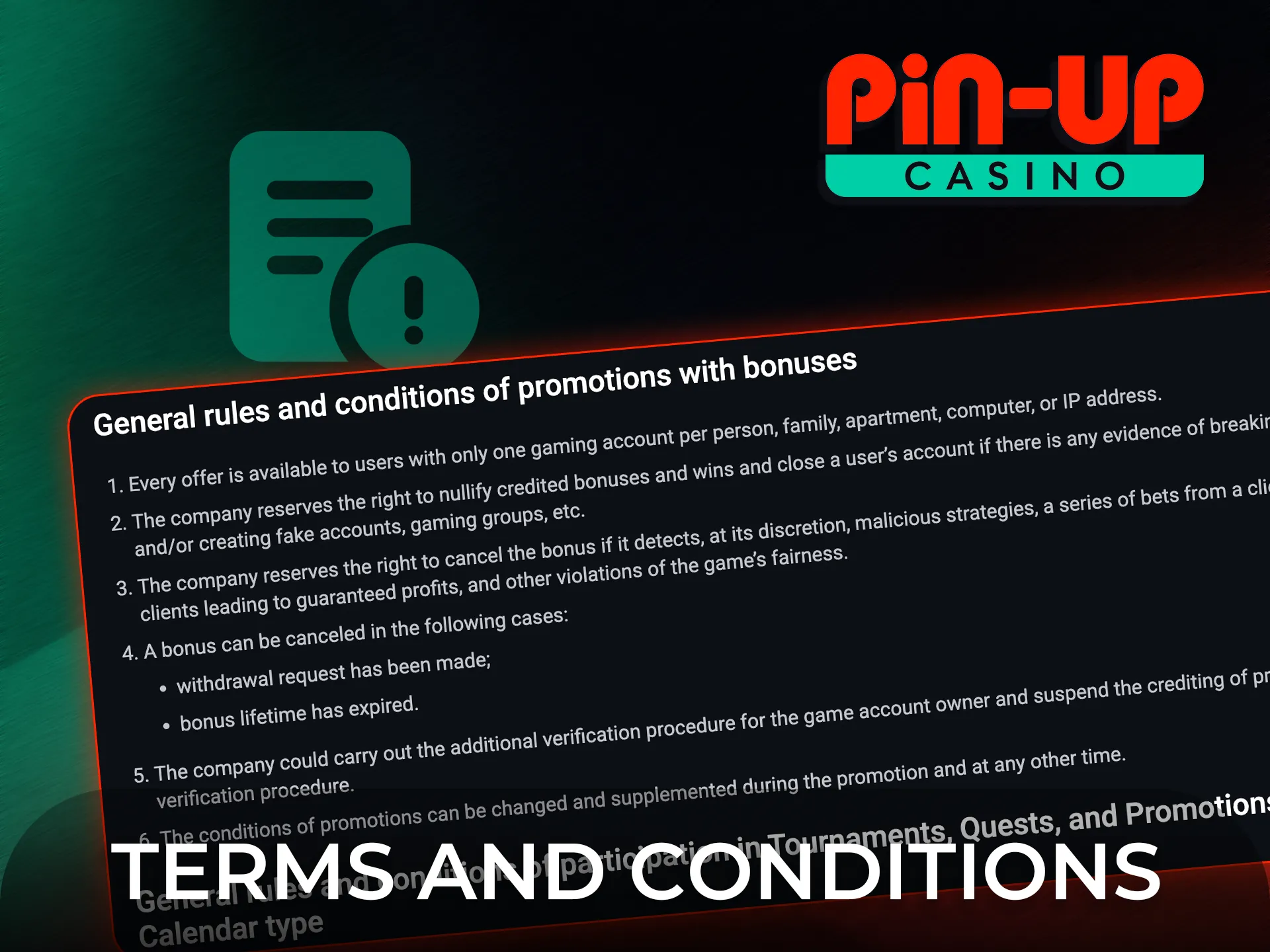 Review the important terms and conditions for Pin-Up promocode activation.