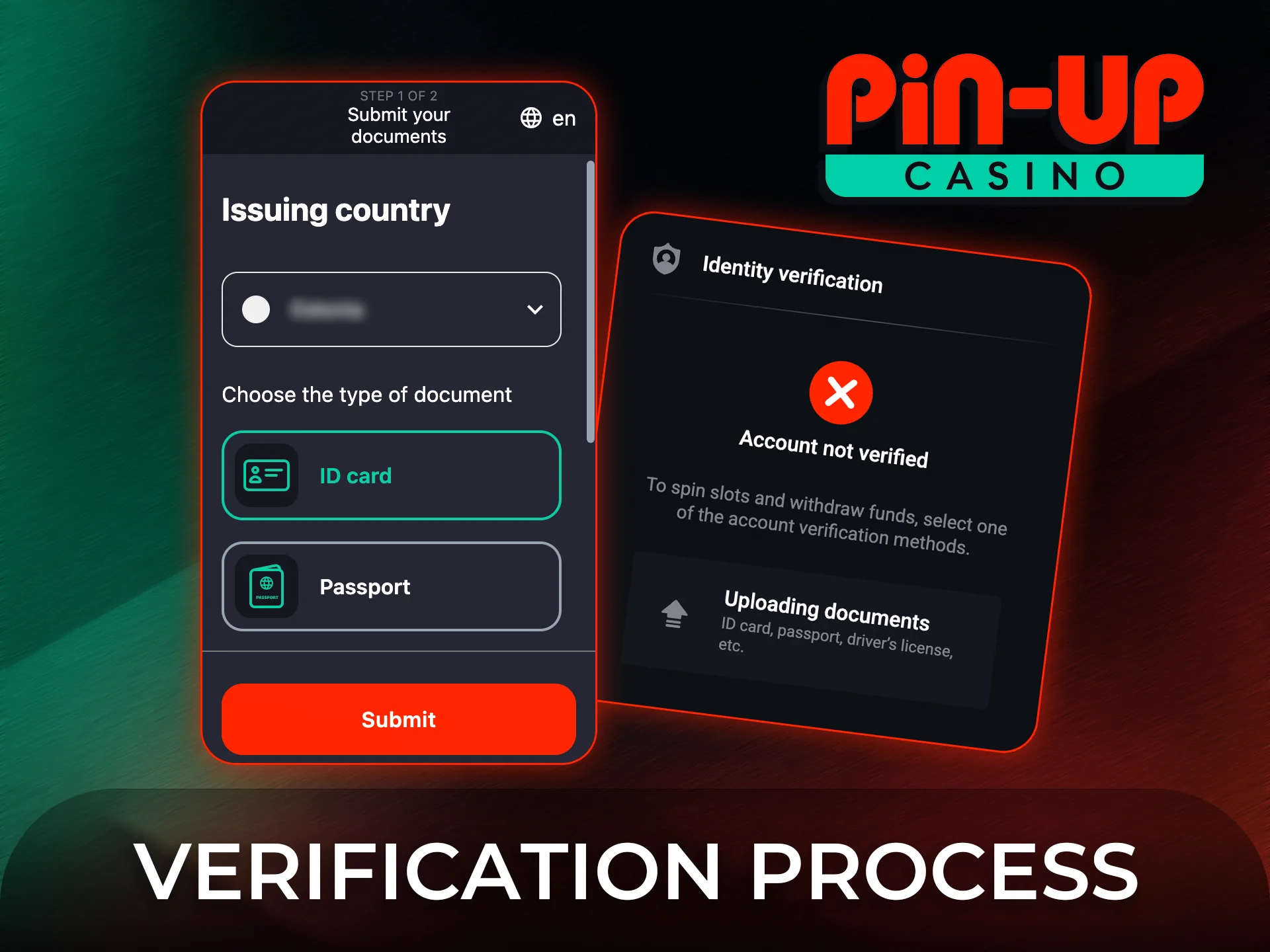 Complete the Pin-Up verification process to secure your personal account.