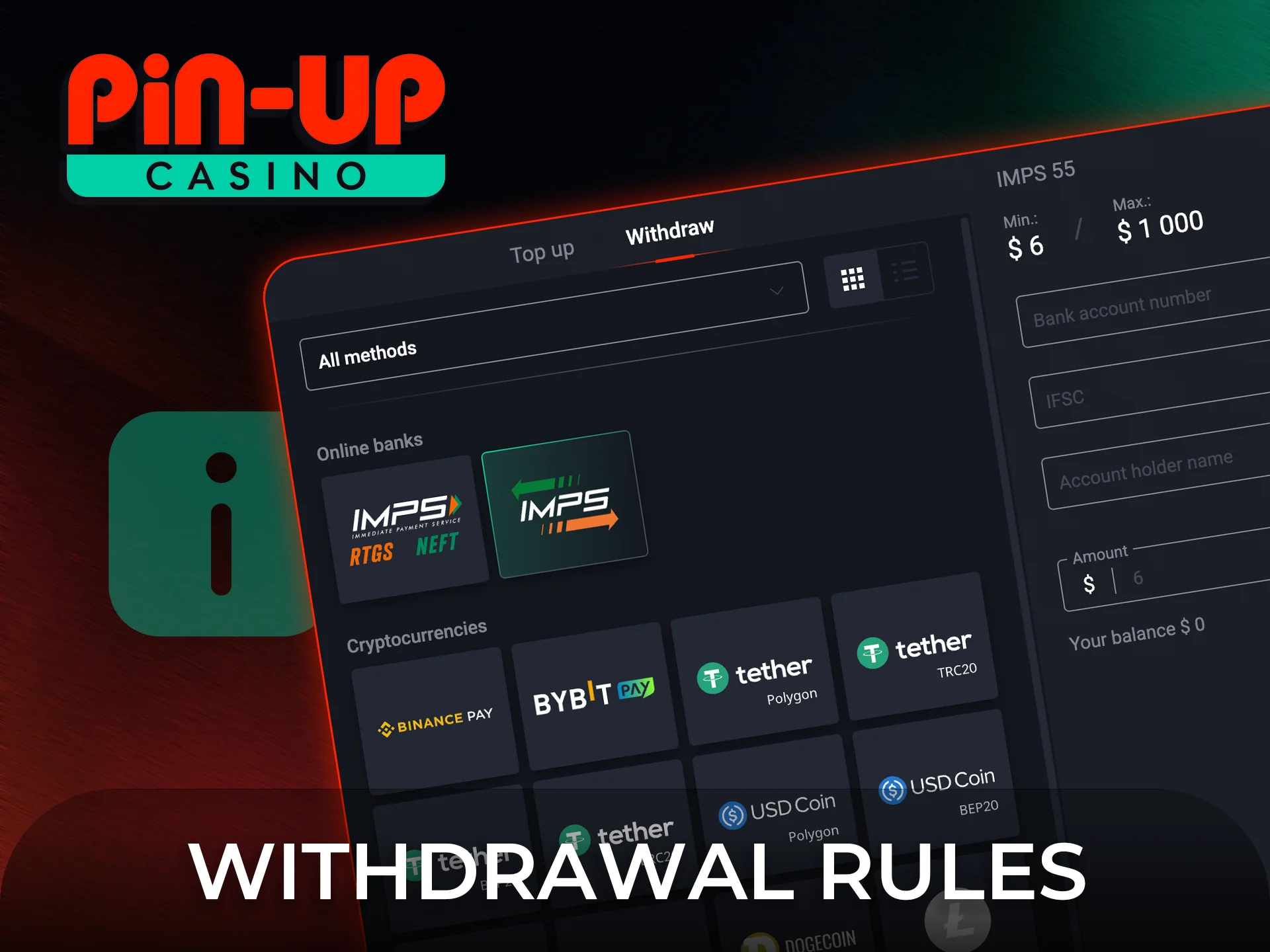 Read the Pin-Up Casino withdrawal rules to receive your funds quickly.